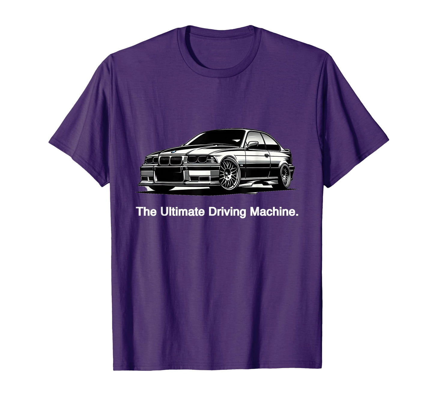 Russ Designs Ultimate Driving Machine Vintage Euro E36 T-Shirt - Black, Small, Unisex-Adult, Short Sleeve, Car Print, Polyester 100%