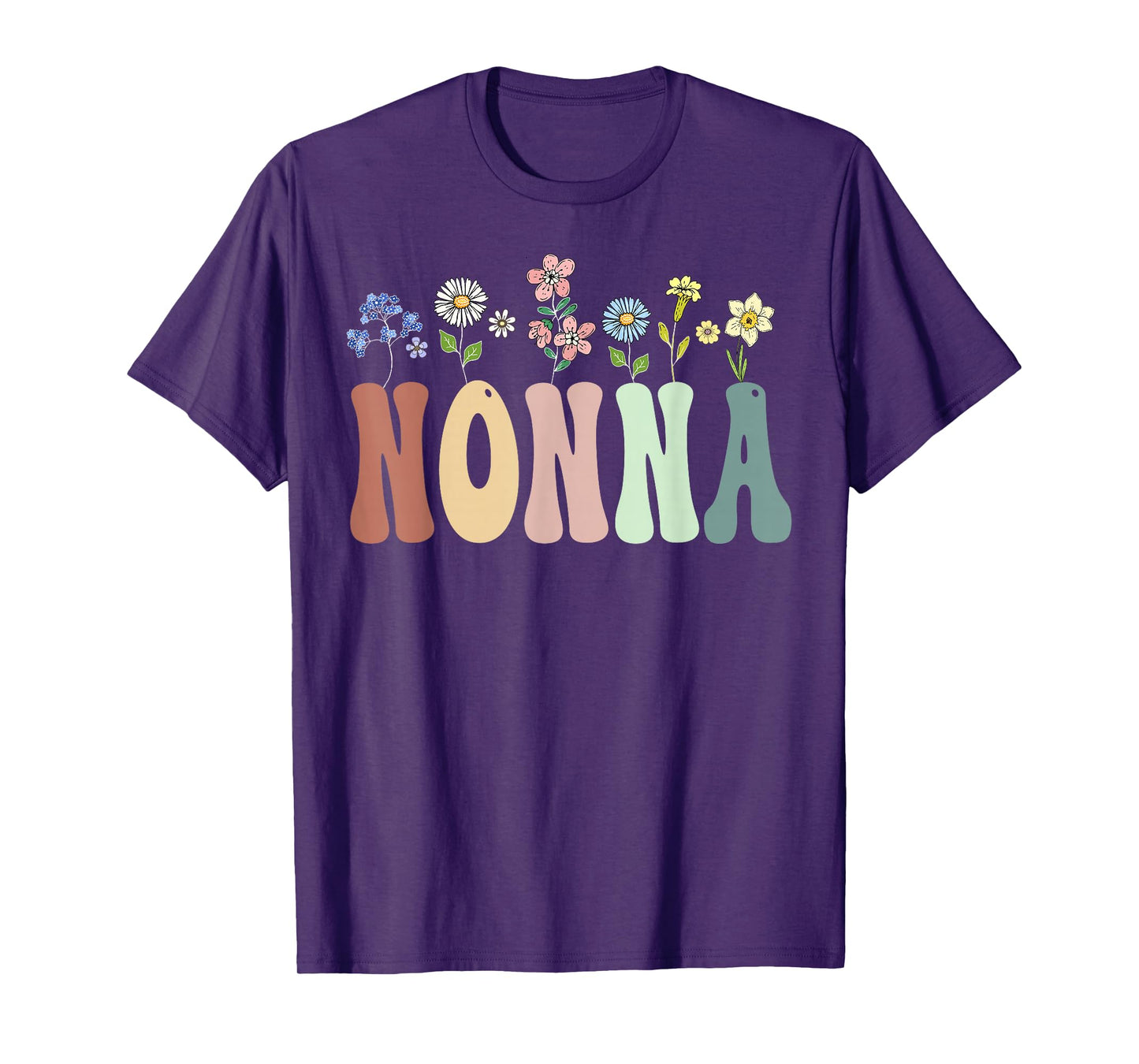 Nonna Gifts Women Wildflower Floral Design Nonna T-Shirt