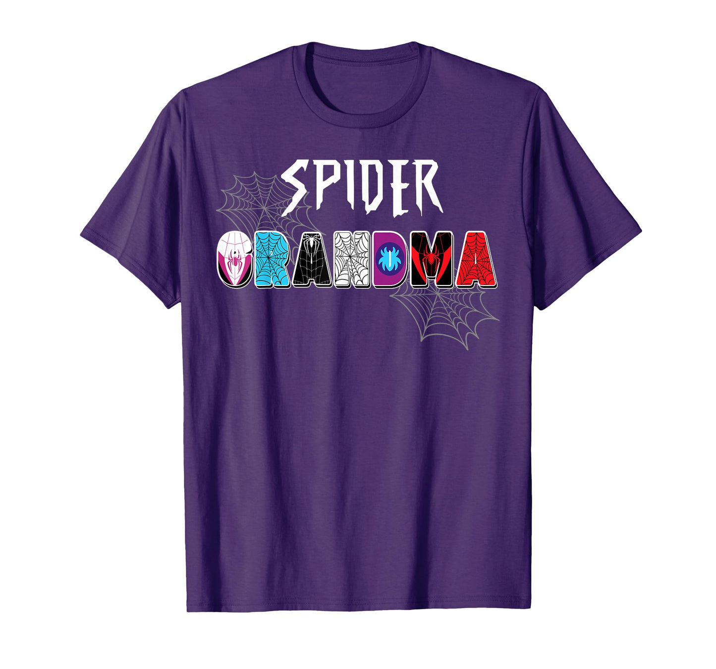 Women Spider Grandma Matching Family Birthday Party T-Shirt