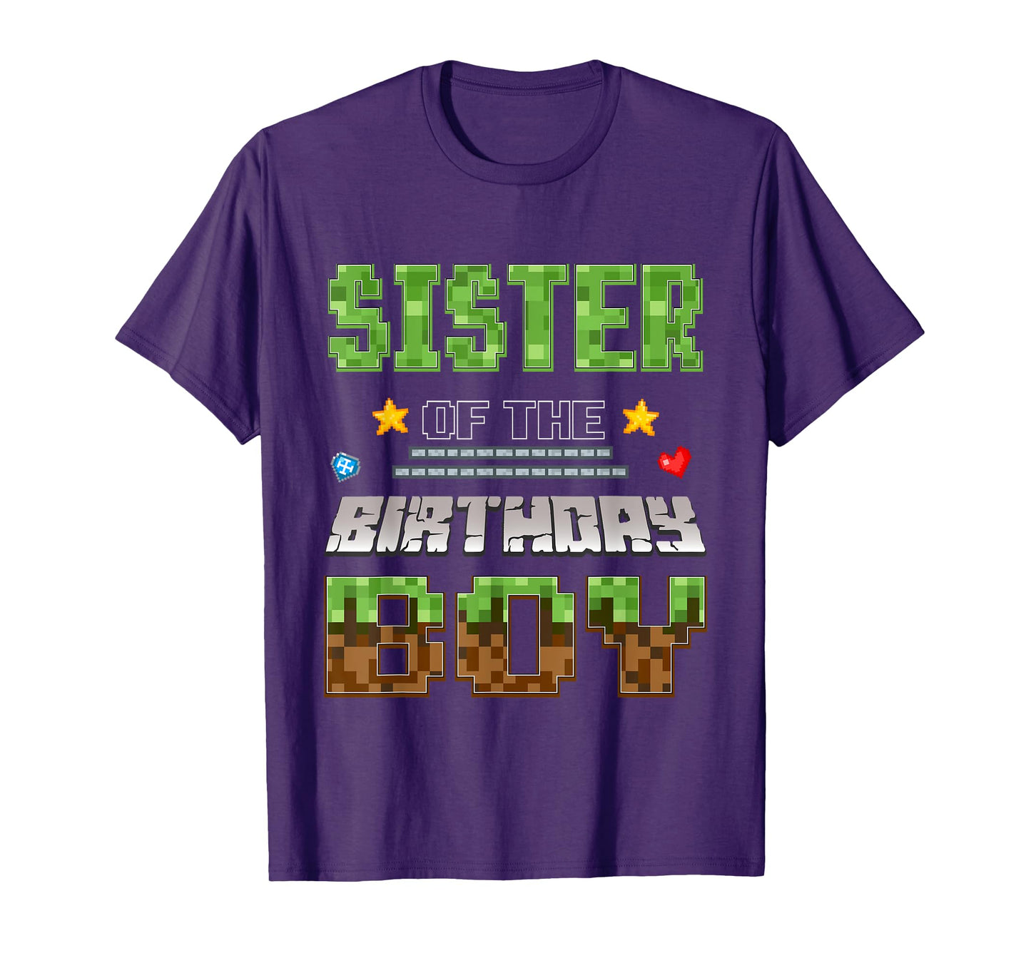 Sister of The Birthday Boy Video Gamer Pixel Birthday Party T-Shirt