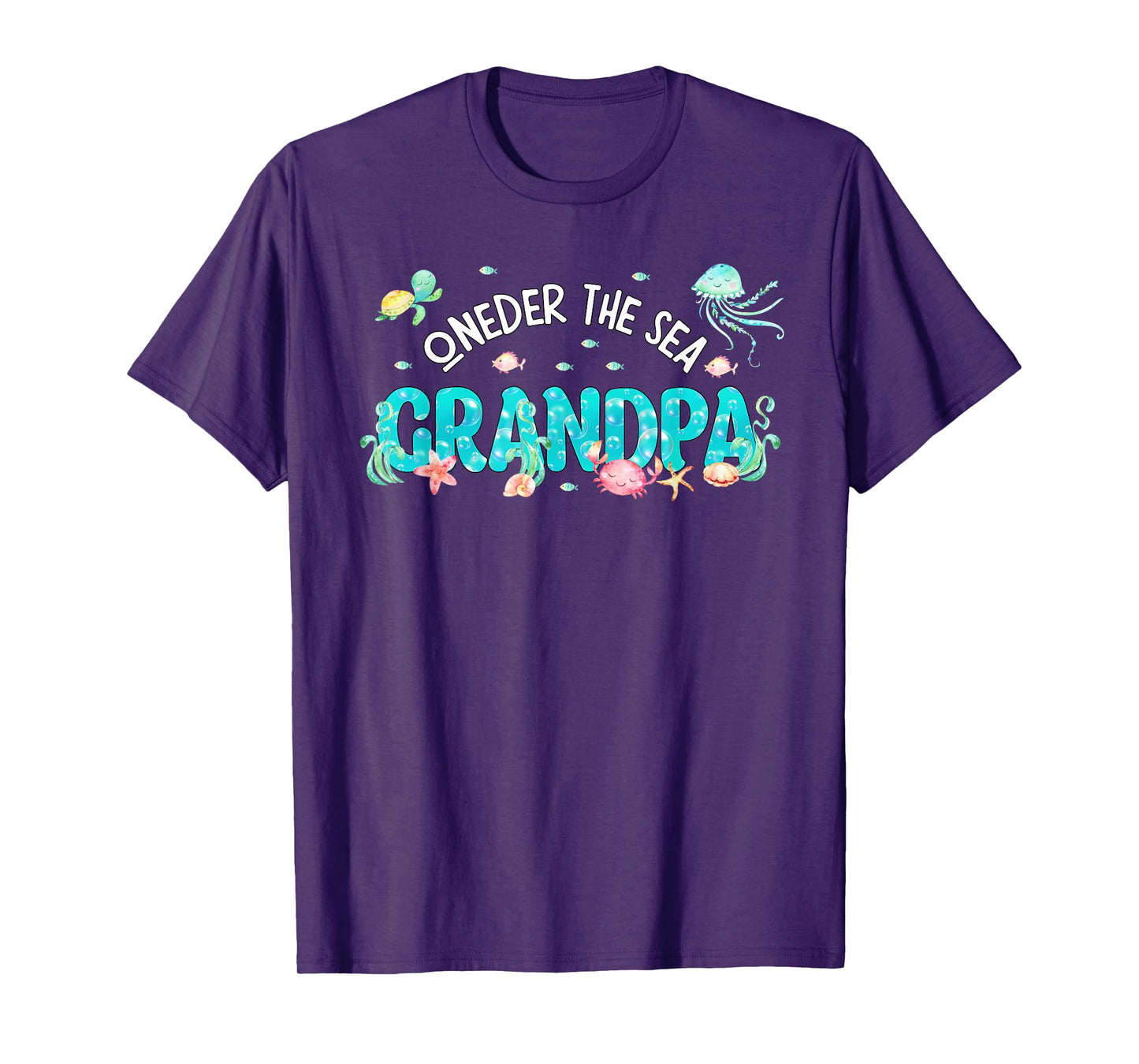 Mens Under Sea Grandpa Birthday Girl Boy Matching Family Party T-Shirt