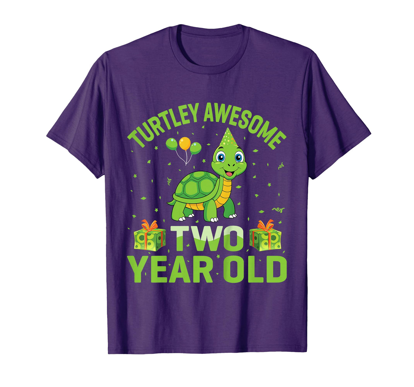 Turtley Awesome Two Year Old Cute Turtle 2nd Birthday Party T-Shirt