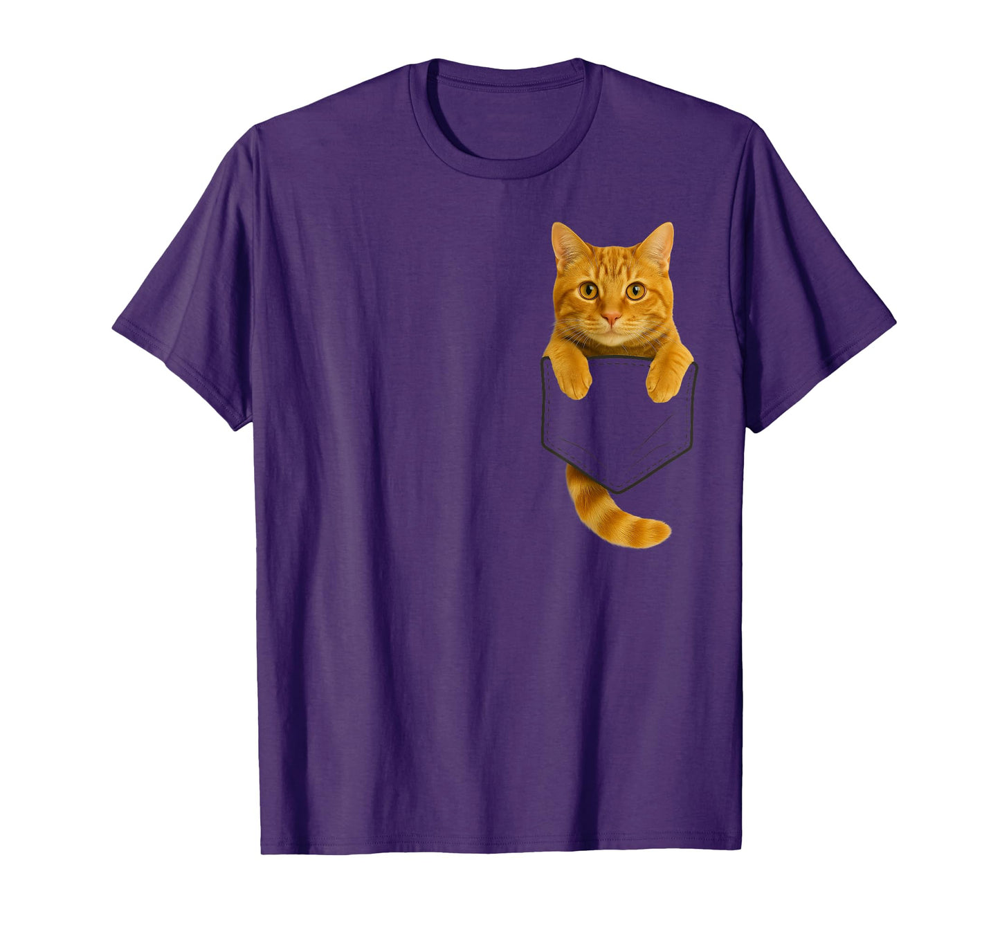 Cute Tabby Cat Pocket Funny Gifts Cat Mom Cat Dad Cat Lover T-Shirt
