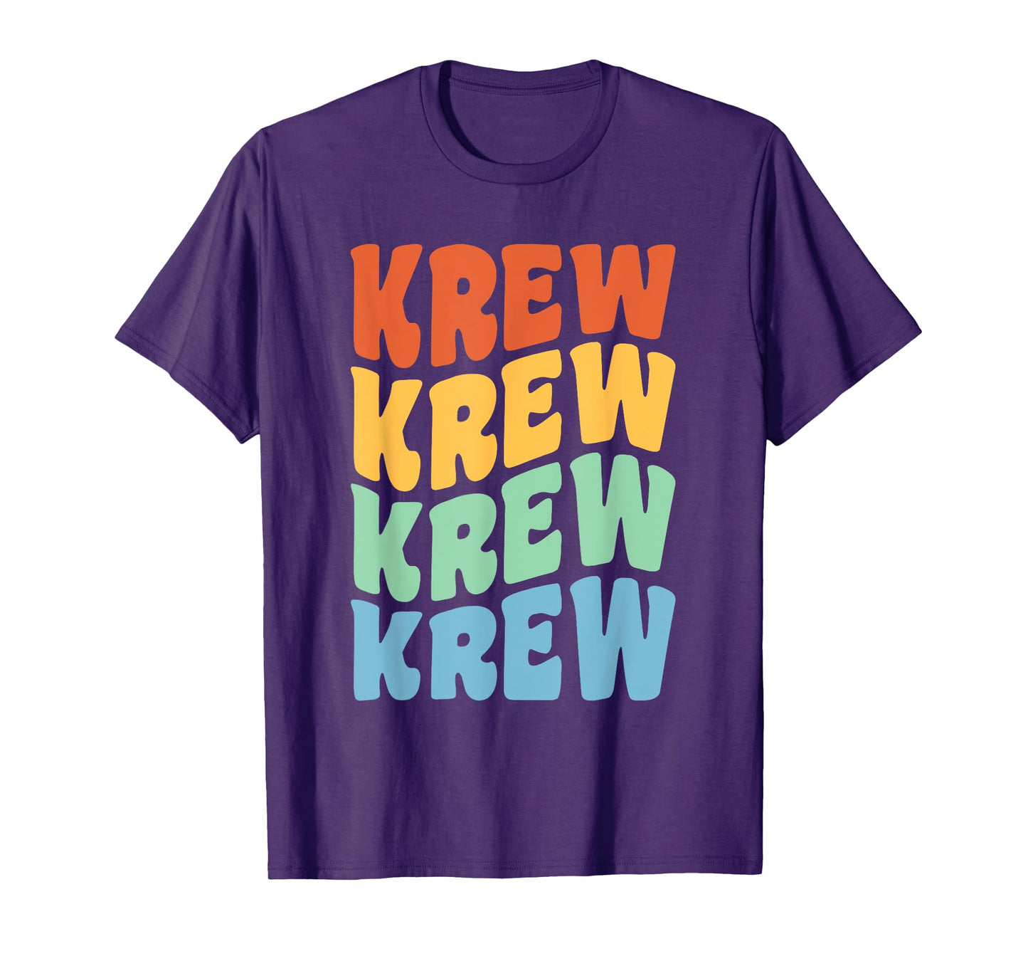 Krew First Name Retro Groovy Personalized T-Shirt