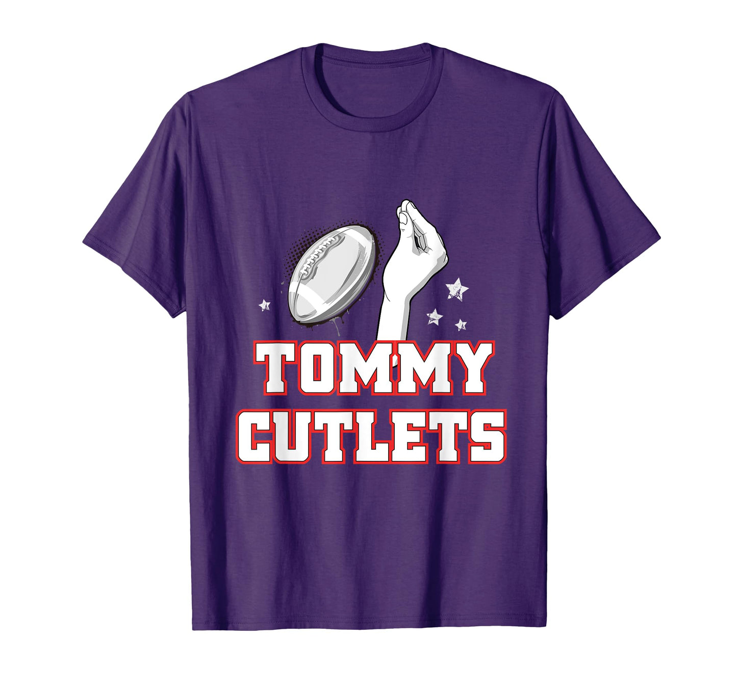 NY Italian Hand Gesture Tommy Cutlets Football Quarterback T-Shirt