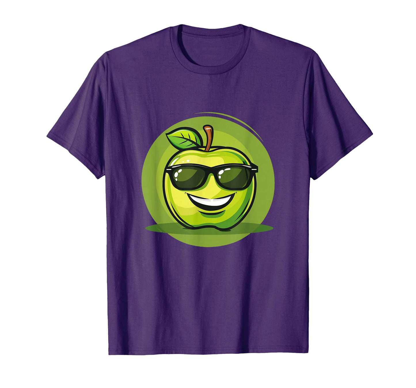 Green Apple with big Smile and Cool Sunglasses Costume T-Shirt