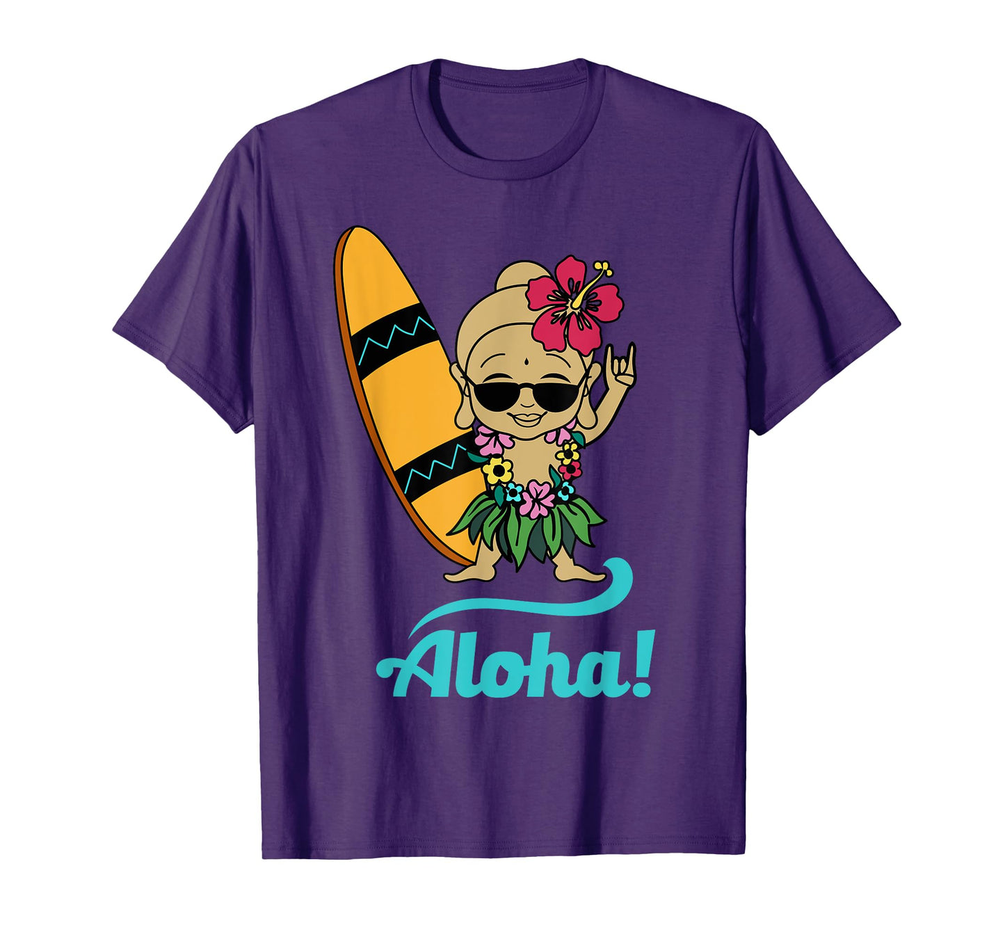 Hawaiian Surfing Buddha Aloha Hawaii Beach Yoga T-shirt T-Shirt