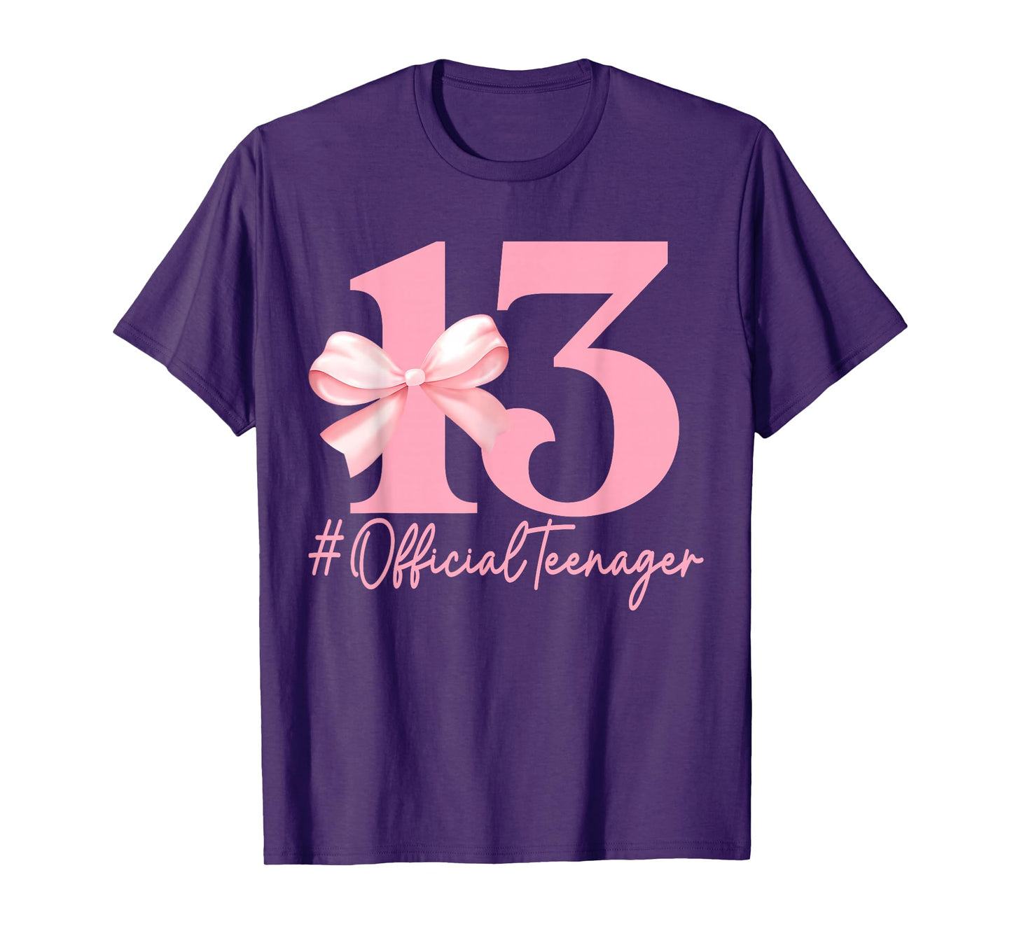 Birthday Girl Pink Coquette Bow 13 Year Old Aesthetic Girly T-Shirt