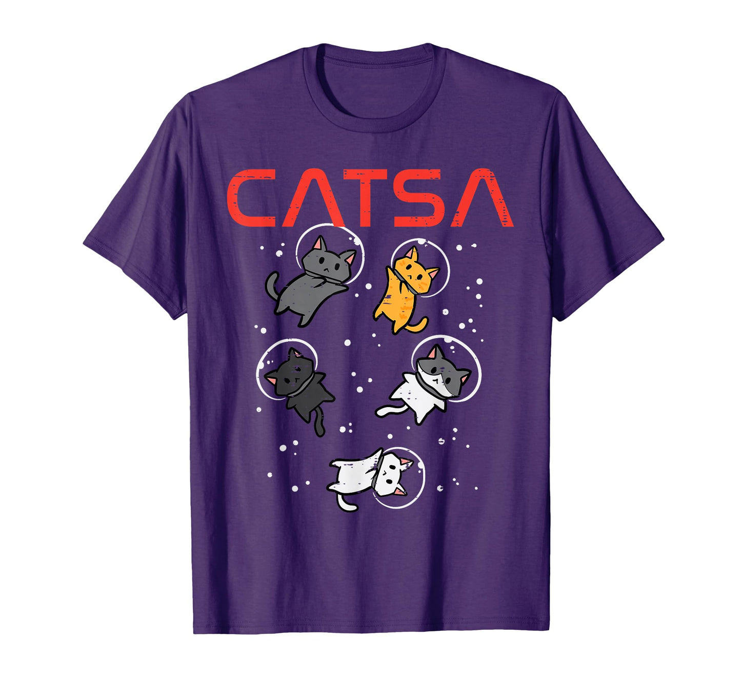 Catsa Cat Astronauts Funny Kitten Space Women Girls Kids Men T-Shirt
