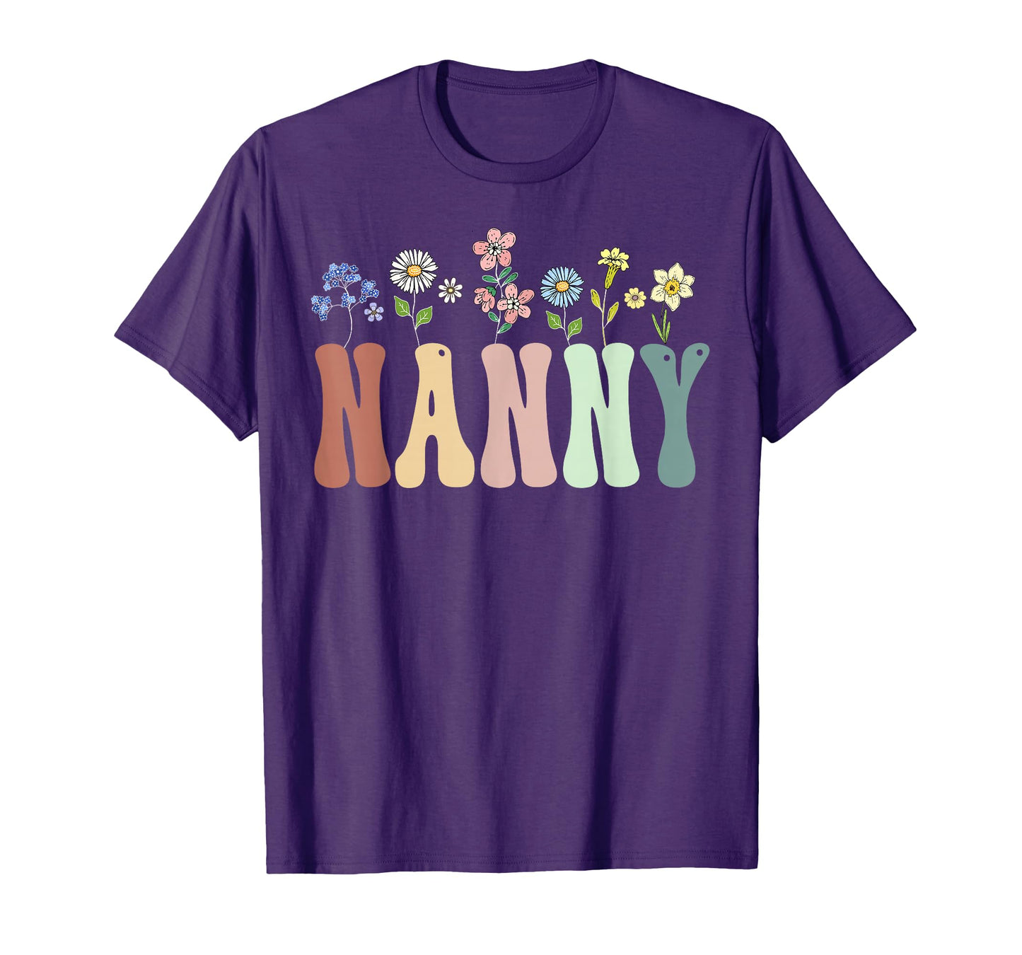 Nanny Gifts Women Wildflower Floral Design Nanny T-Shirt