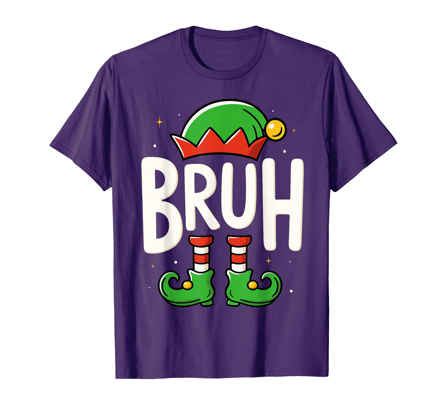 Bruh Christmas Elf Pajamas for Mens Kids Teen Boys Xmas T-Shirt