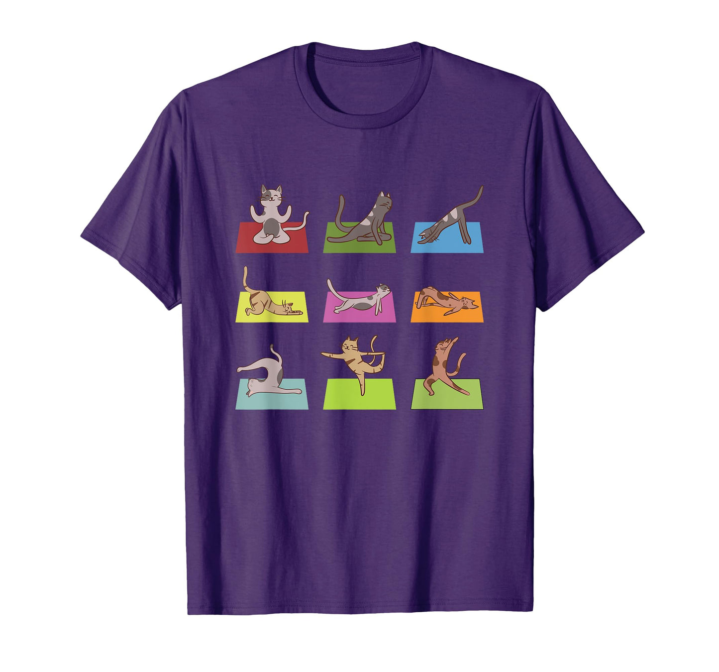Funny Cat Yoga Positions Meditation Yoga Lover T-Shirt for Men Women Girls Kids