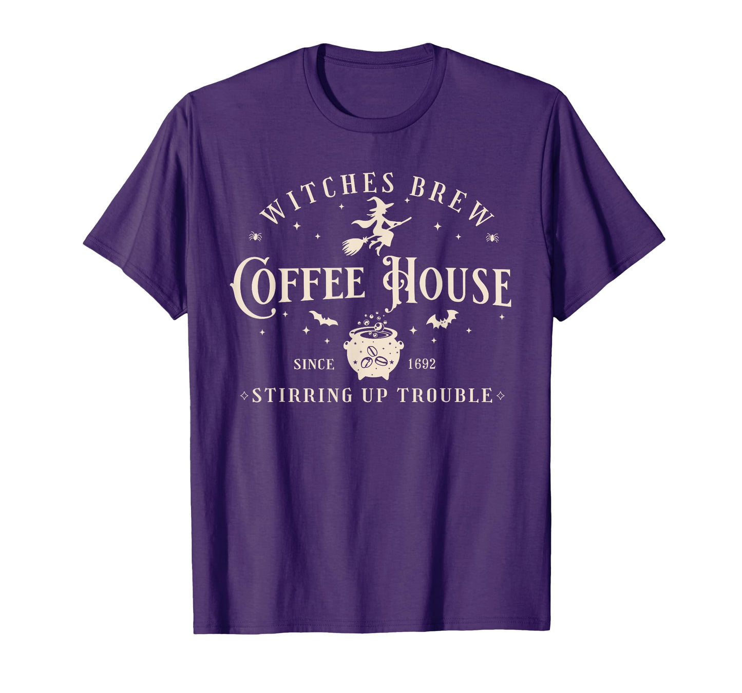 Vintage The Witches Brew Coffee House Est 1692 Halloween T-Shirt