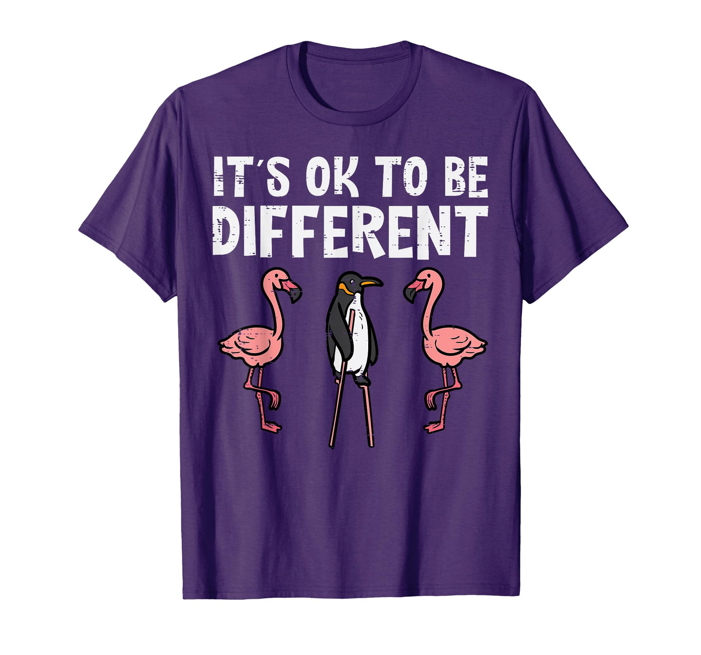 Penguin Its Okay To Be Different Flamingo Men Women Kids T-Shirt