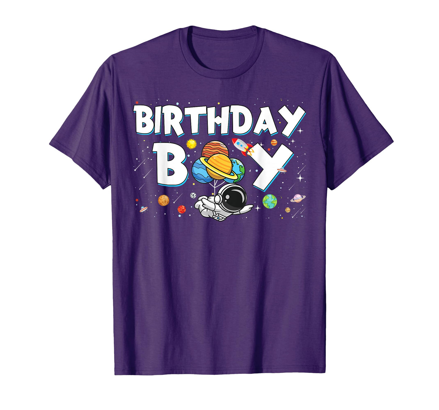 Birthday Boy Funny Astronaut Space Family Planets T-Shirt