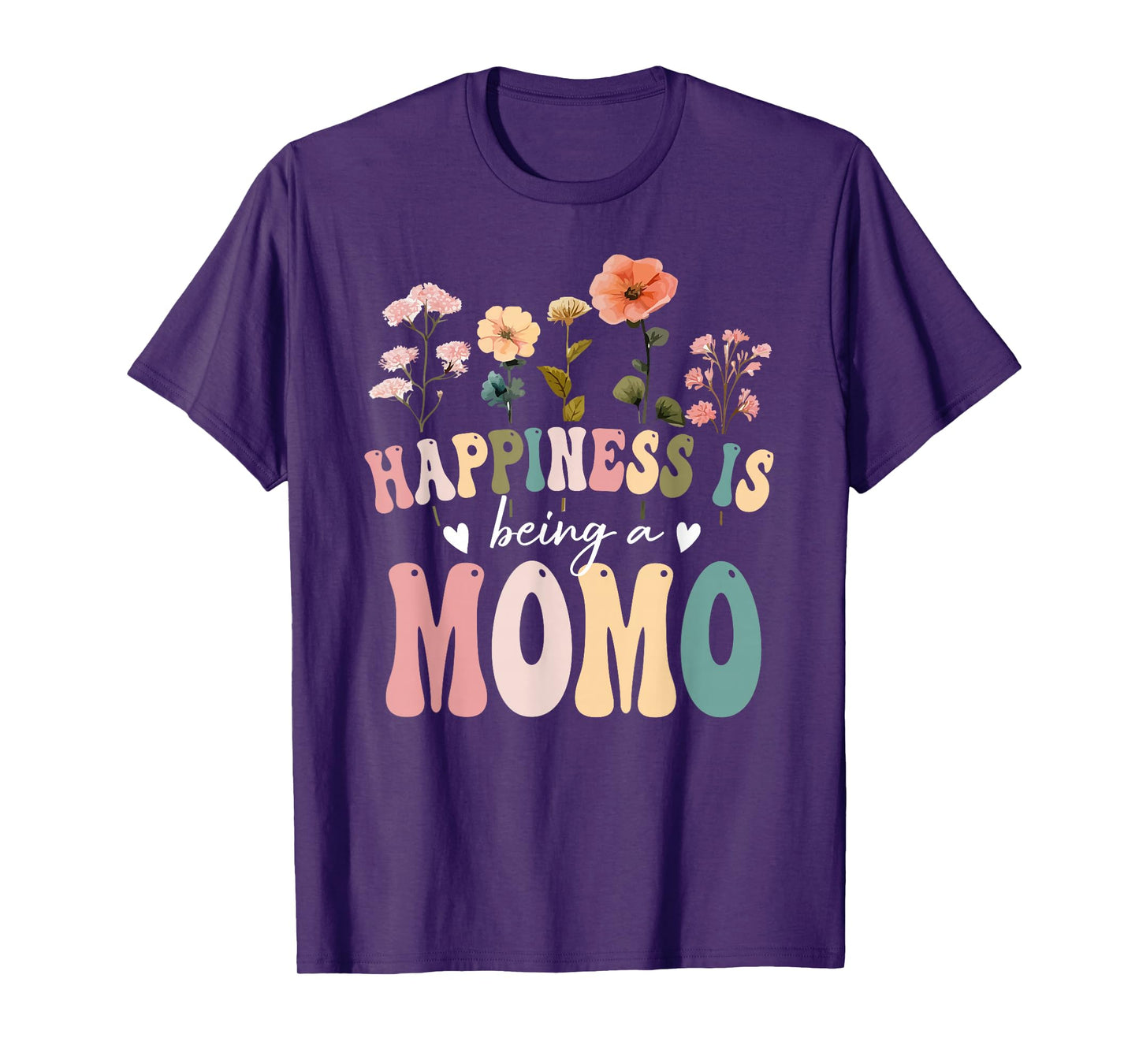 Happiness is Being a Momo Floral Design Momo Mother's Day T-Shirt