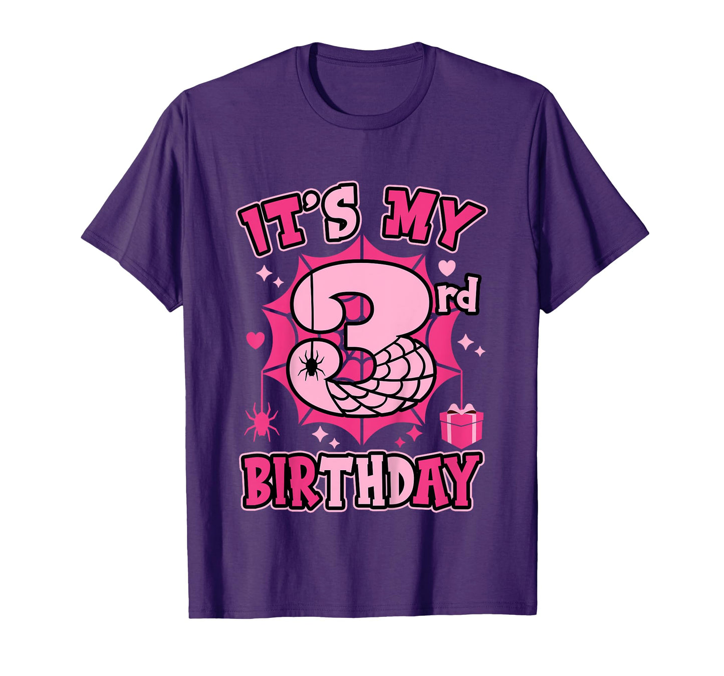 Kids It's My 3rd Birthday Spider Girl Costume Party 3 Year Old T-Shirt