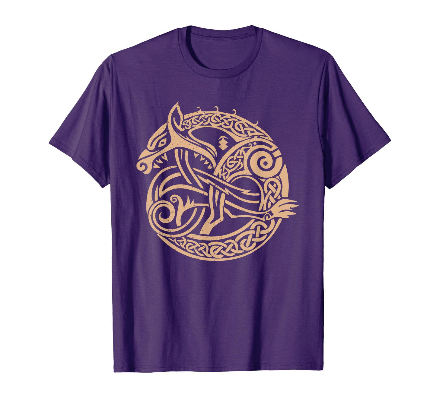 Nordic Tribal Fenrir the Wolf Viking Symbol Beige T-Shirt