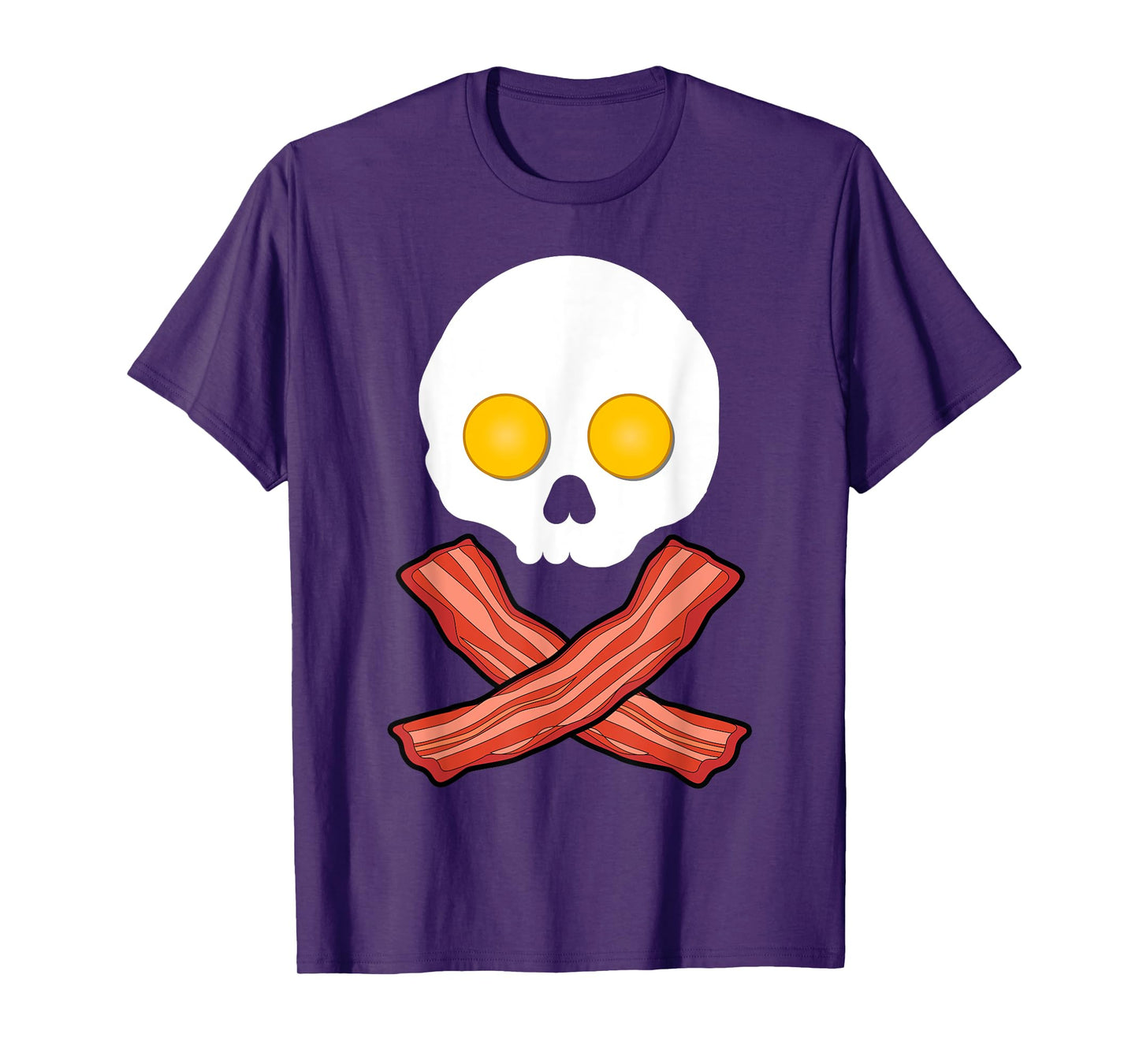 Bacon and Eggs Skull Crossbones & Funny Fried Breakfast T-Shirt