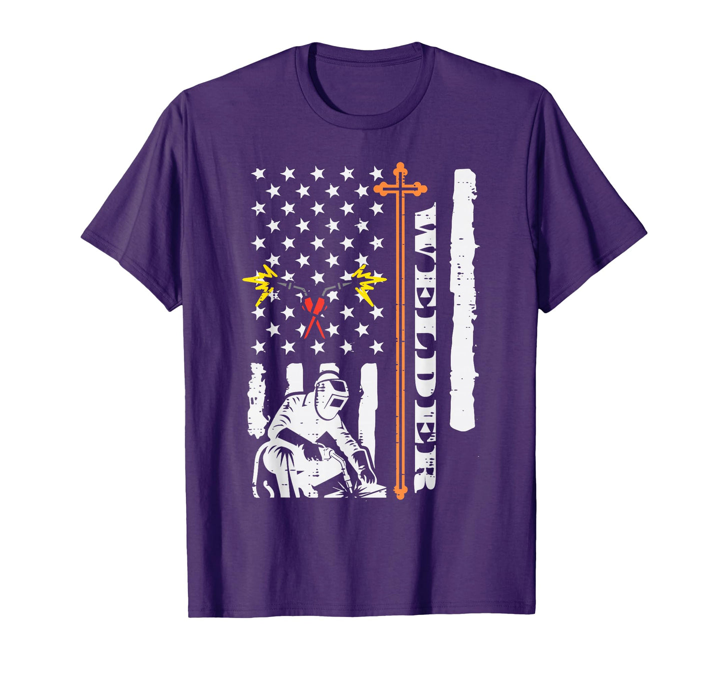 Christian Welder US Flag Cross Welding Patriot Men Women Kid T-Shirt