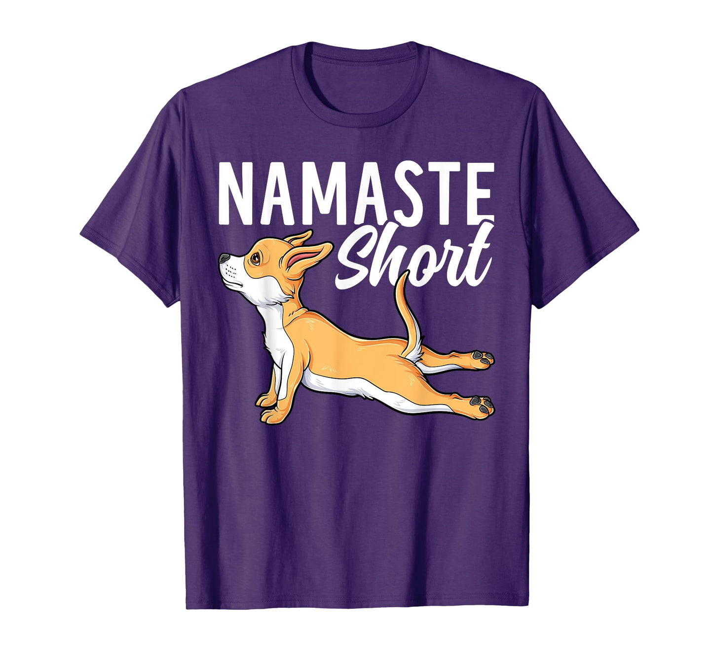 Namaste Short Funny Chihuahua Dog Lover Yoga Pose T-Shirt