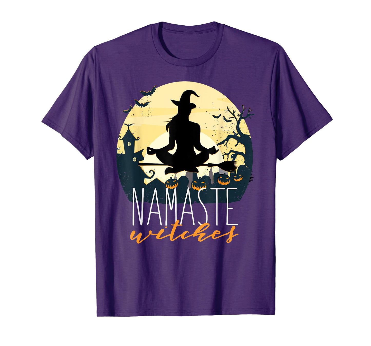 NAMASTE WITCHES Halloween Funny Yoga Witch Meme T-Shirt