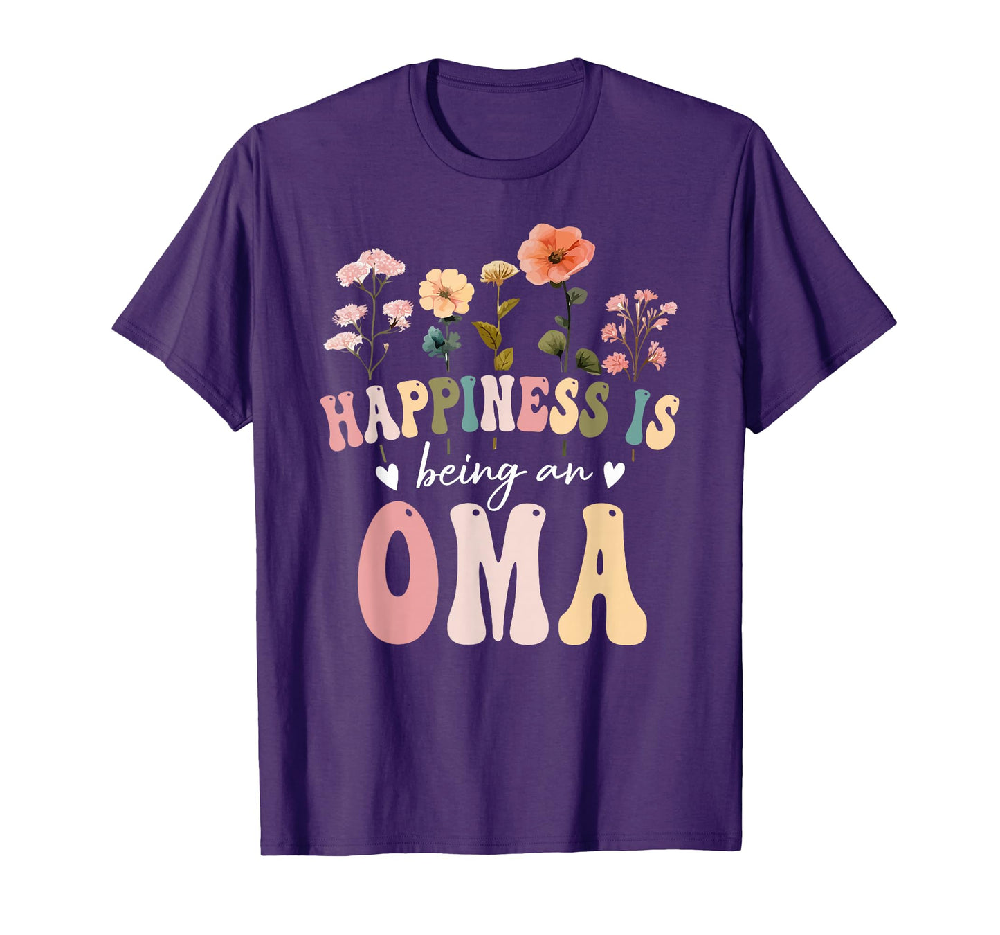 Happiness is Being an Oma Floral Design Oma Mother's Day T-Shirt
