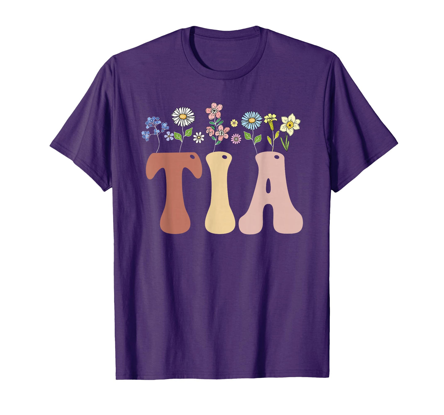 Tia Gifts Women Wildflower Floral Design Tia T-Shirt