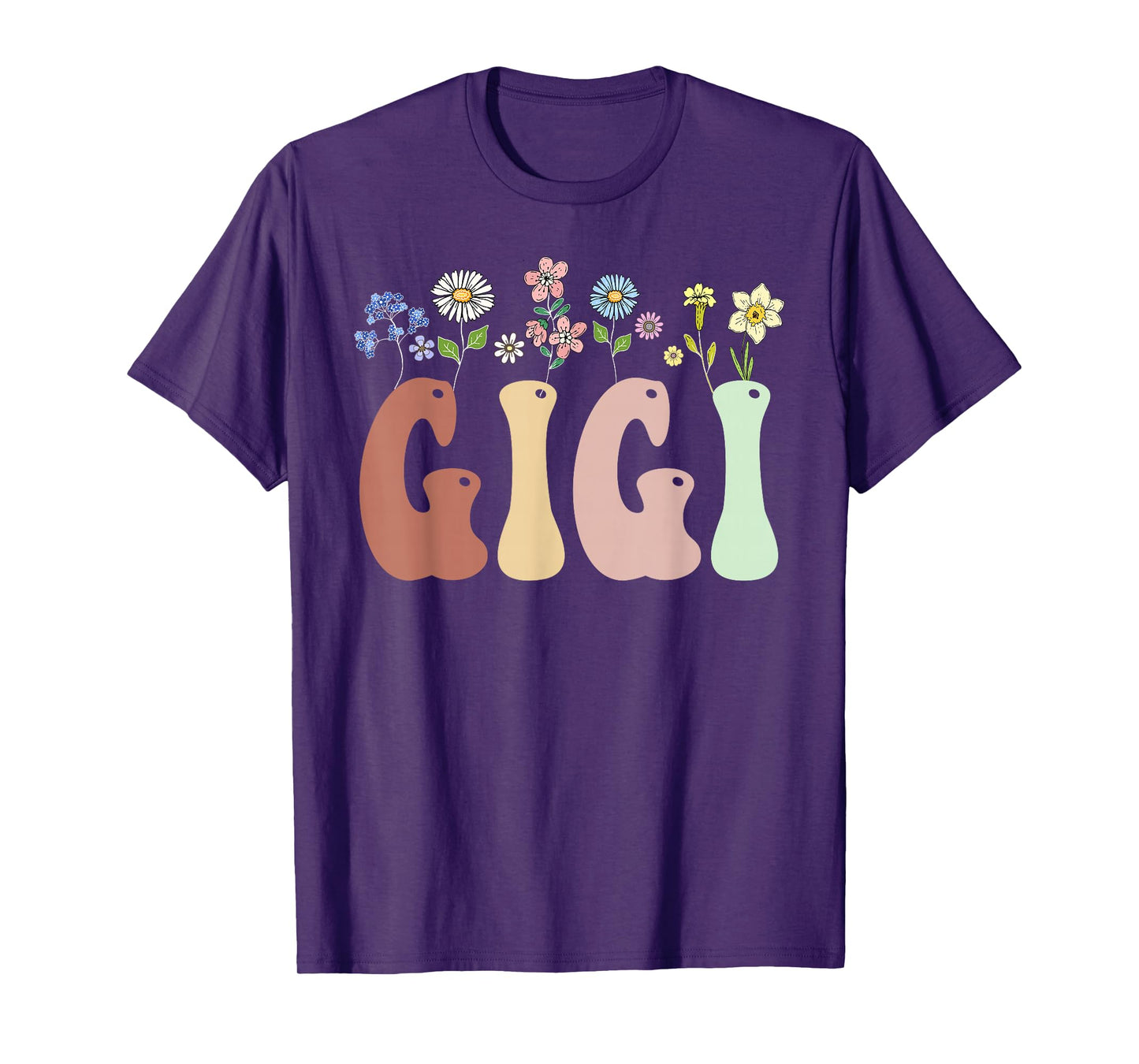 Gigi Gifts Women Wildflower Floral Design Gigi T-Shirt