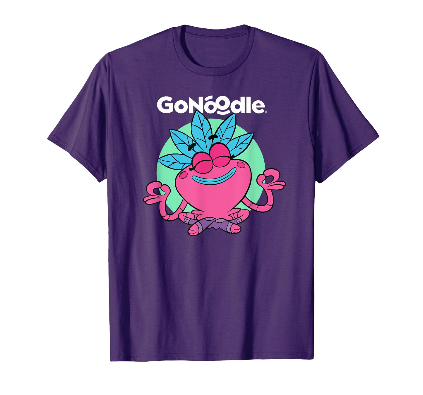 GoNoodle Om Petalhead Champ T-Shirt - Unisex-Adults & Kids - Black - Small - Short Sleeve - Classic Fit - Cotton & Polyester - Modern Classic - Stylish - Dancing & Running - All Seasons