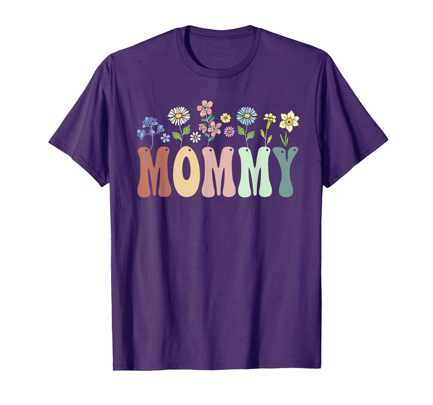 Mommy Gifts Women Wildflower Floral Design Mommy T-Shirt