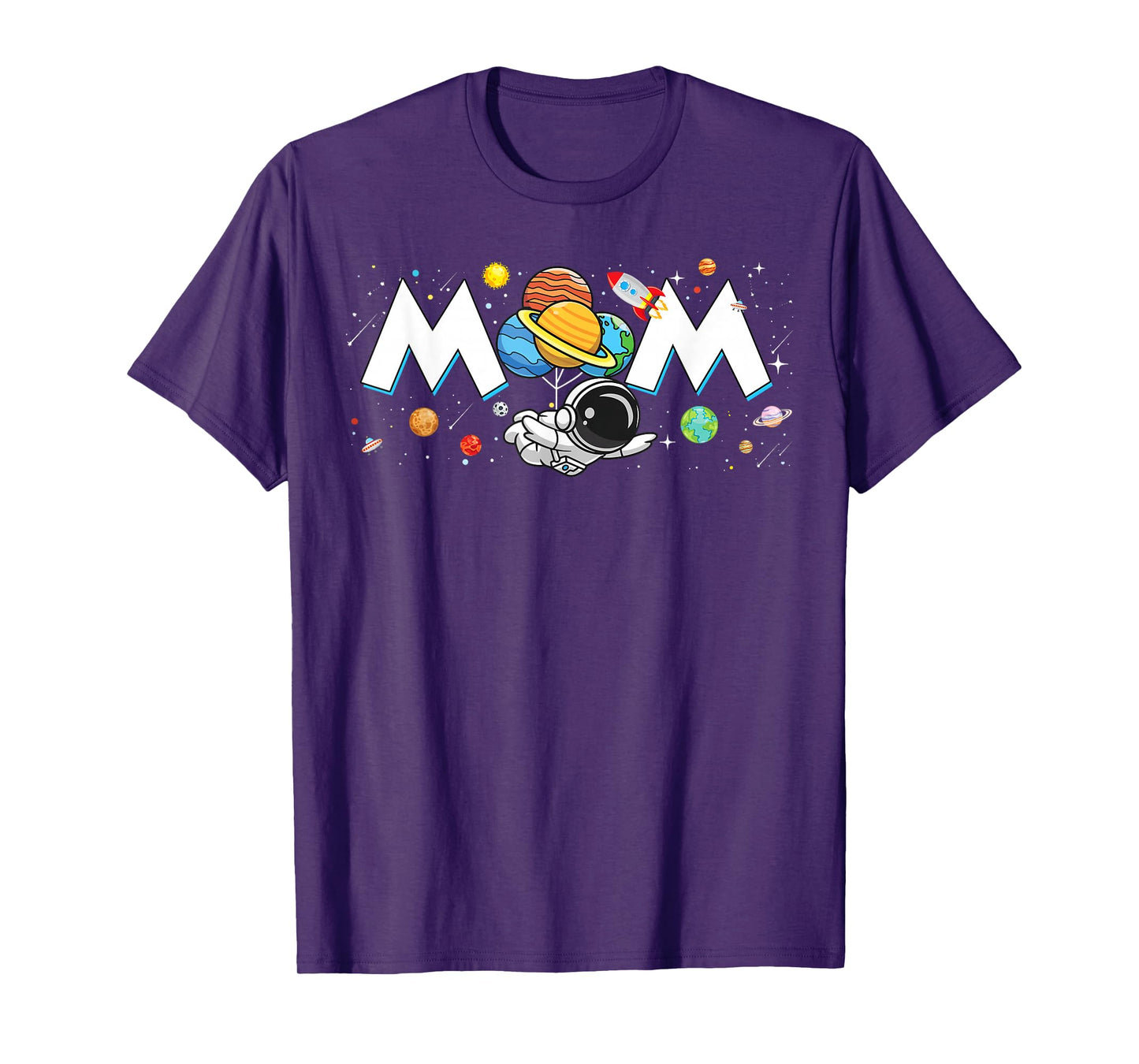 Mom of The Birthday Boy Funny Astronaut Space Family Planets T-Shirt