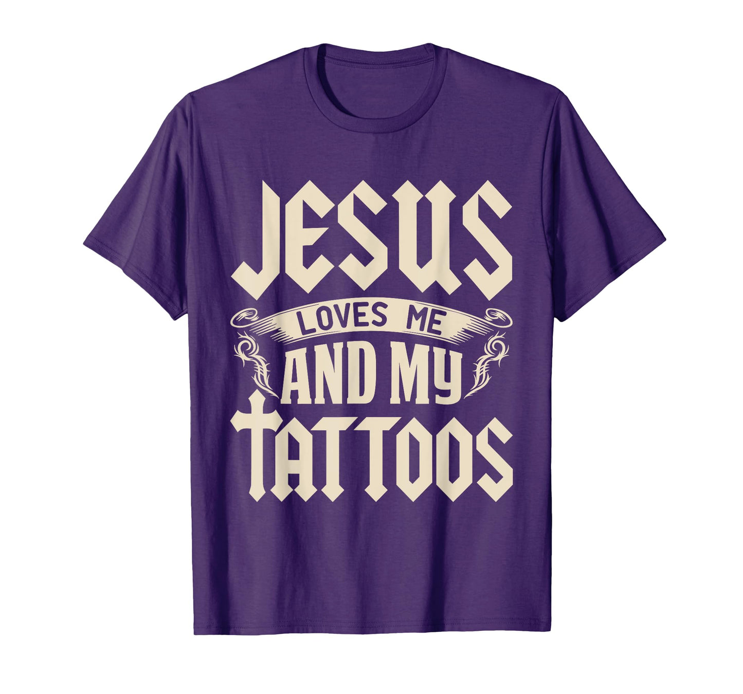 Jesus Loves Me And My Tattoos Inked Tattoo & T Shirt Design T-Shirt