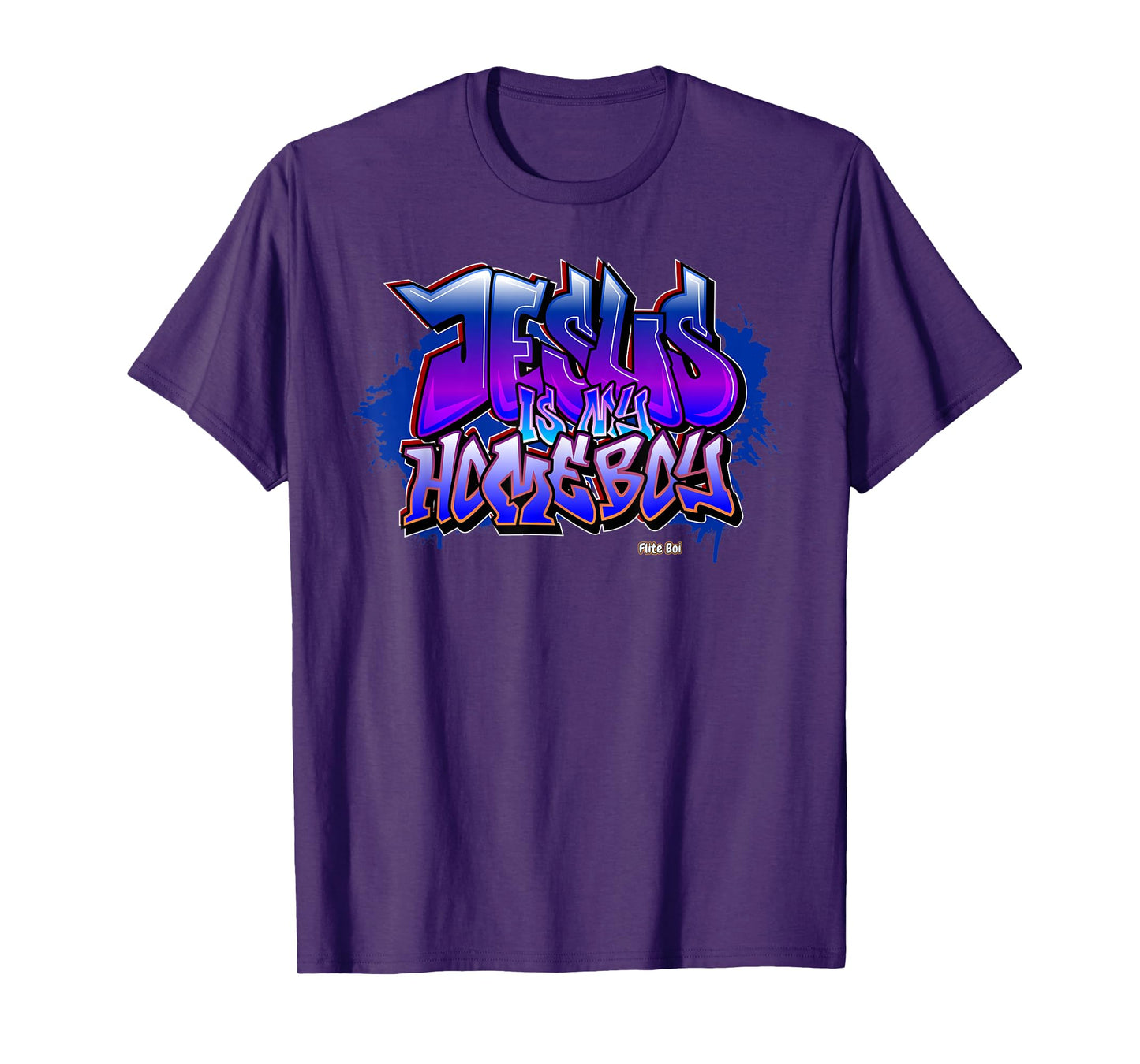 Flite Boi - Jesus is My Homeboy Graffiti Graphic Unisex T-Shirt