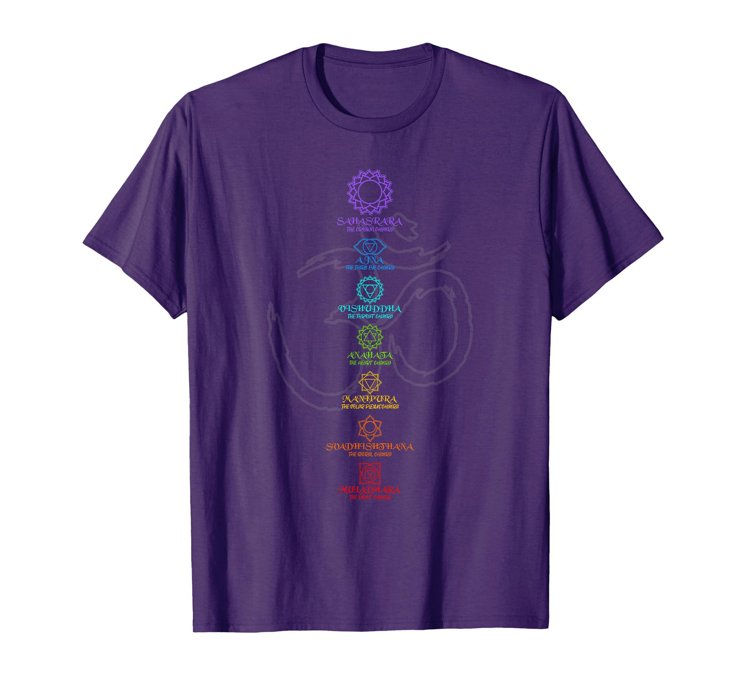 Spirituelle Yoga Shirts Fr Mnner und Frauen Women's Yoga Meditation Spiritual Body Energy Centres Chakra T-Shirt Black Short Sleeve Classic Fit S