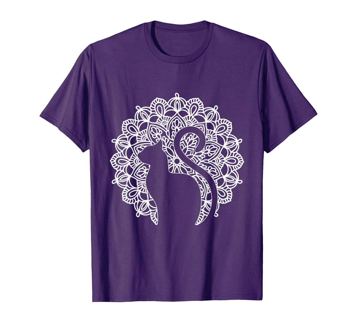Cat Shirt Zen Cat Print Tee Mandala Shirt Yoga T-Shirt