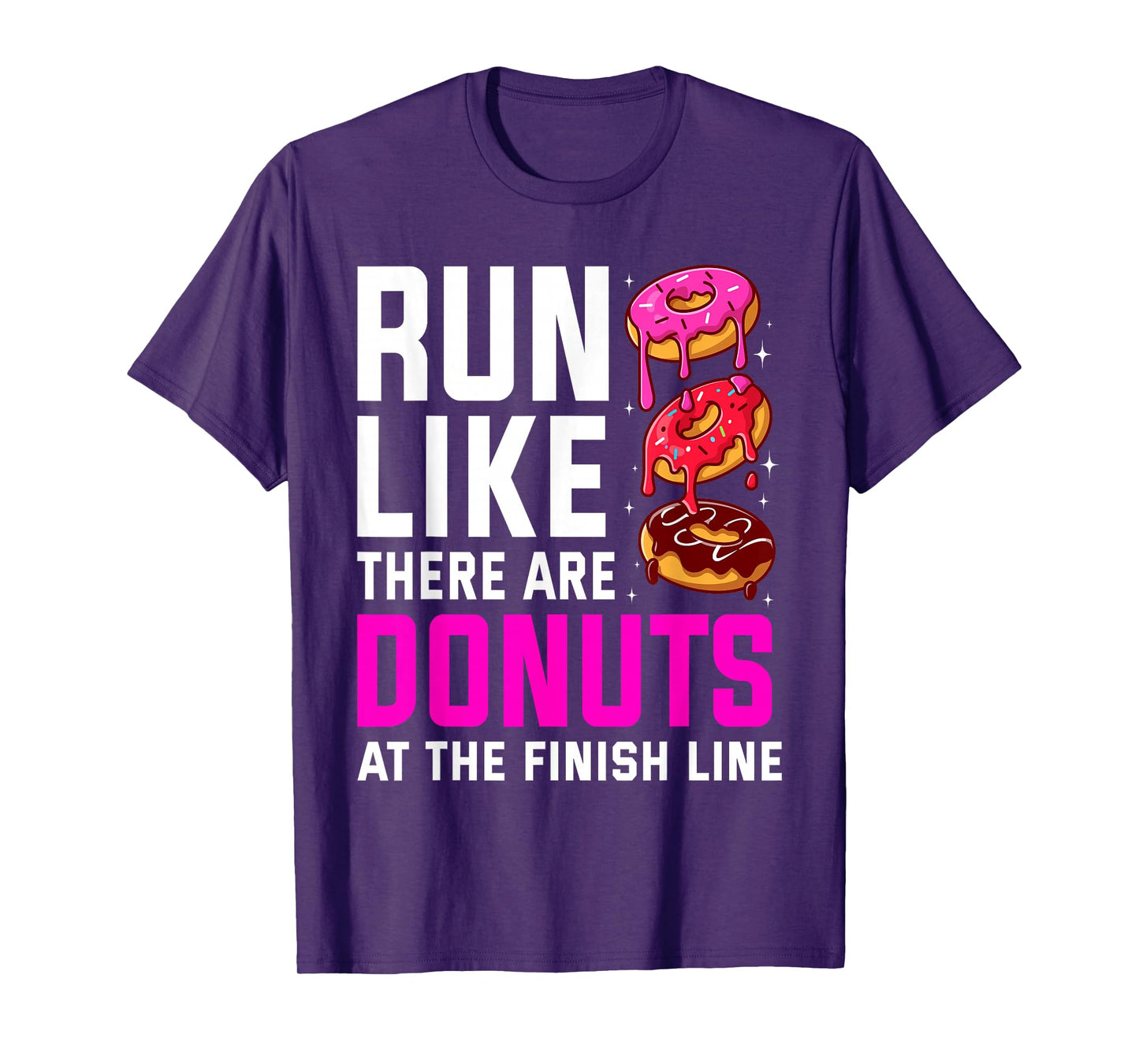 Funny Running For Men Women Donut Finish Line Marathon T-Shirt