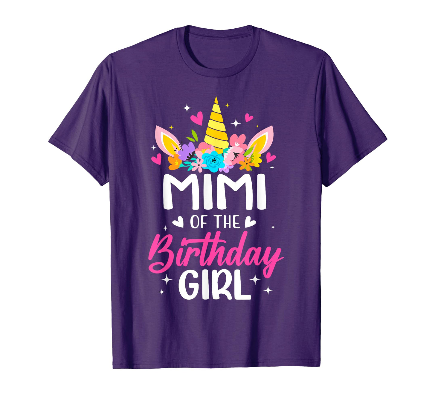 Mimi Of The Birthday Girl Unicorn Bday Party Family T-Shirt