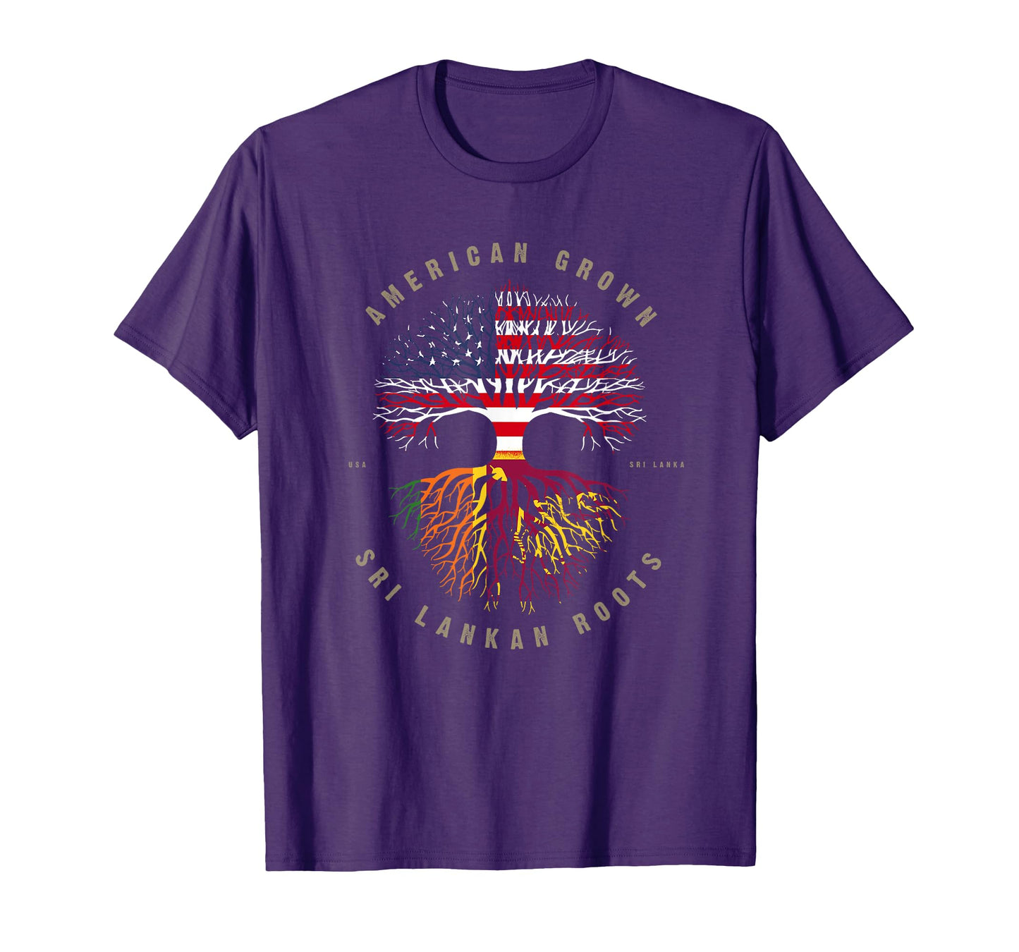 American Grown Sri Lankan Roots Sri Lanka Flag T-Shirt