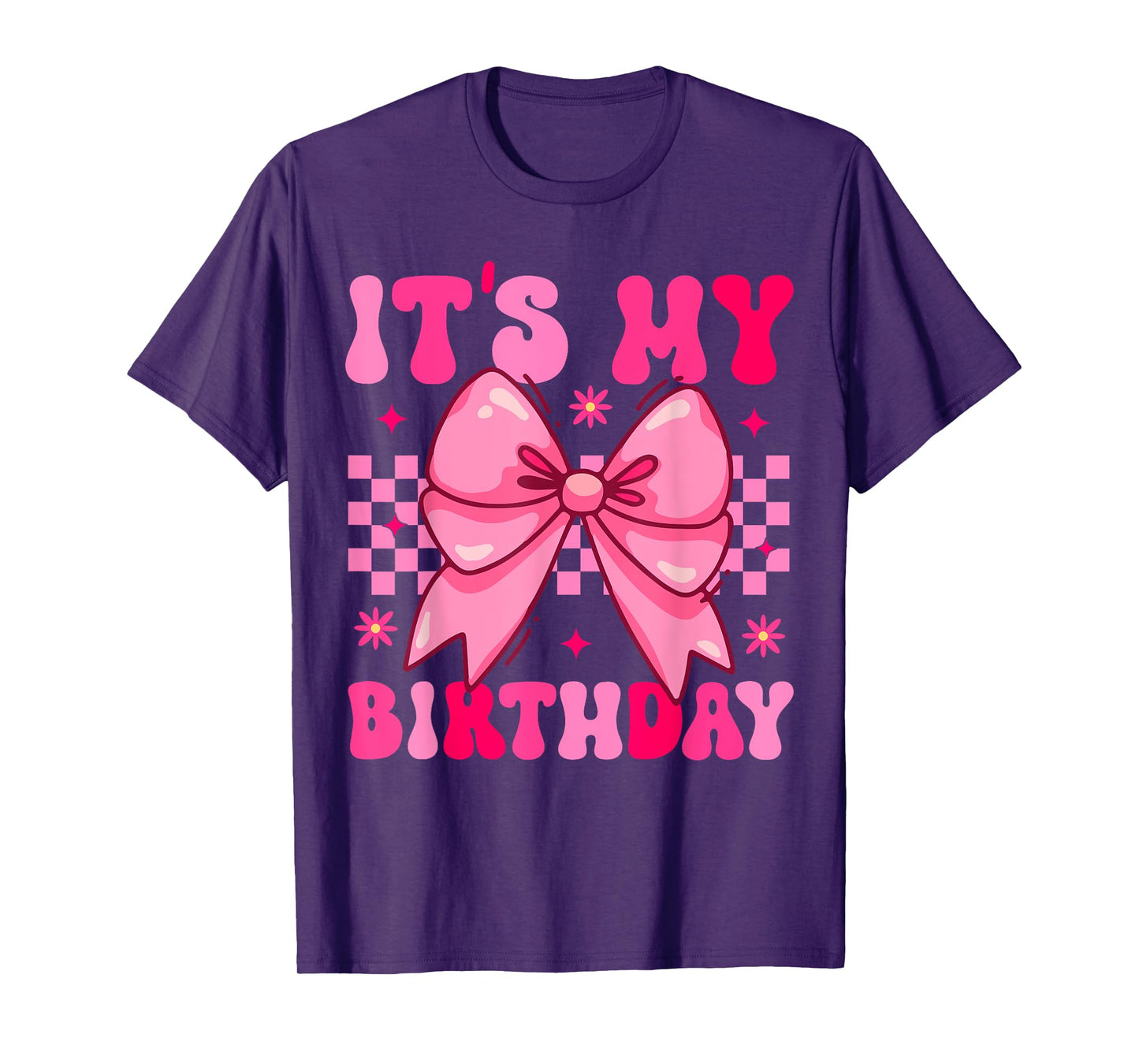 Groovy It's My Birthday Girls Women Teens Coquette Bow Bday T-Shirt