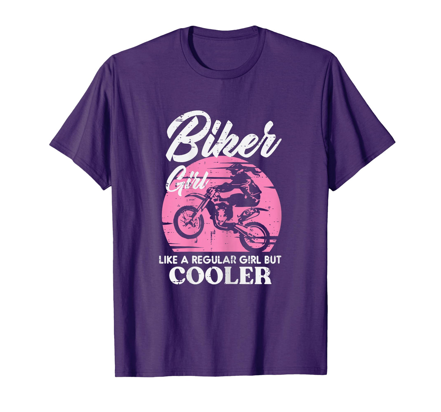 Biker Girl Like Regular But Cooler Motorcycle Women Kids T-Shirt