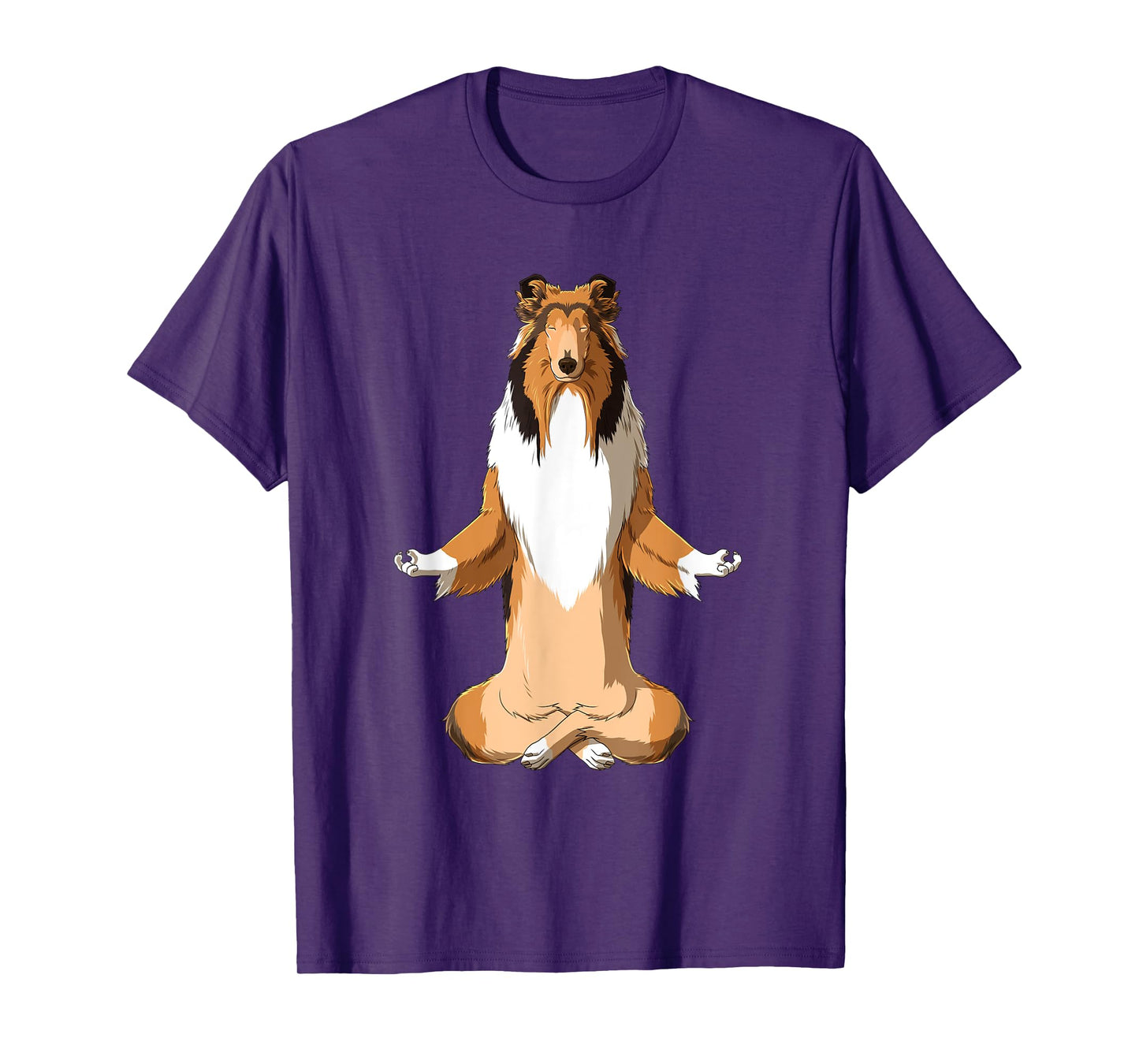 Yoga Collie Dog Long Hair Collie Men Women Girls Kids T-Shirt