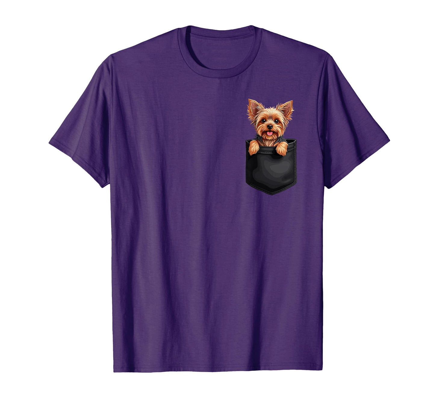 Puppy Yorkshire Terrier in Your Pocket Peeking Dogs Lover T-Shirt