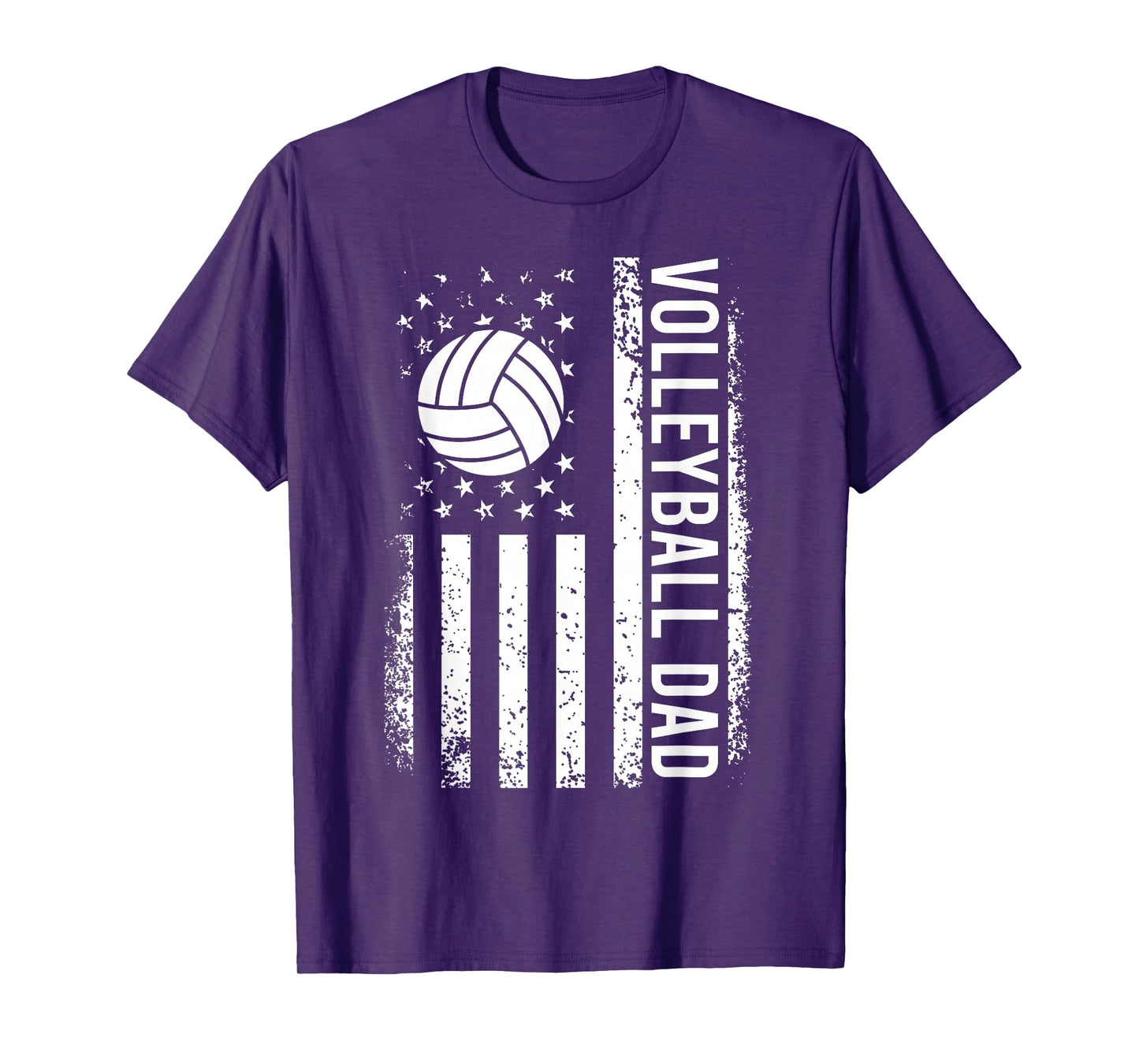 Vintage Volleyball Dad USA Flag Retro Fathers Day Daddy Papa T-Shirt