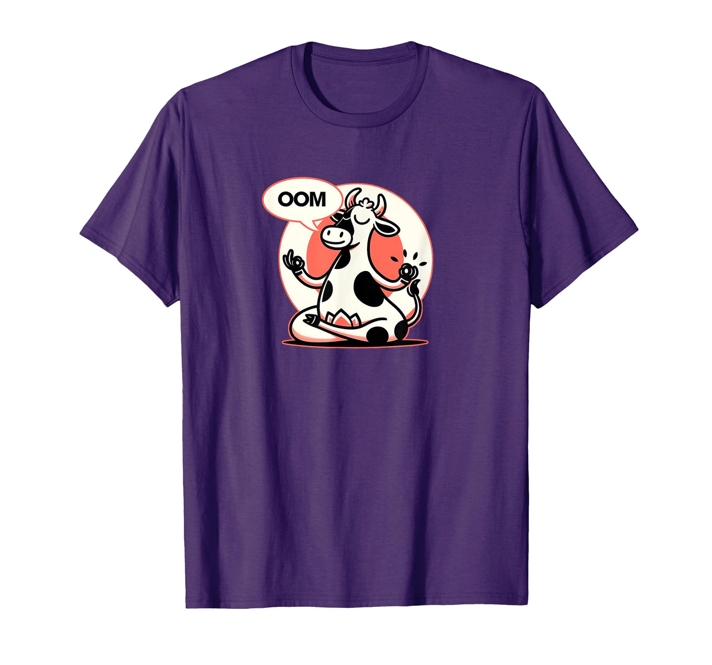 Funny Cow Namaste Yoga Lotus Position Yoga Cow T-Shirt