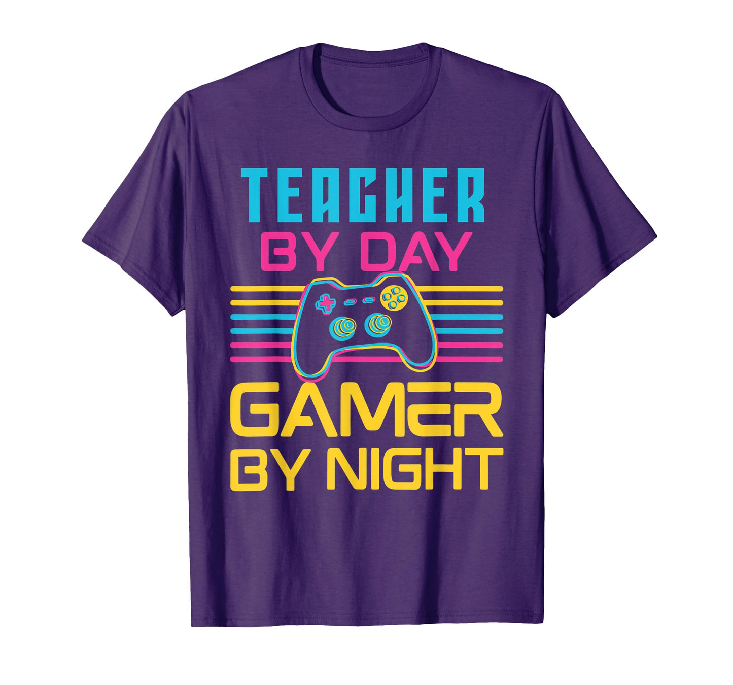 Teacher By Day Gamer By Night Meme For Video Games Lover T-Shirt