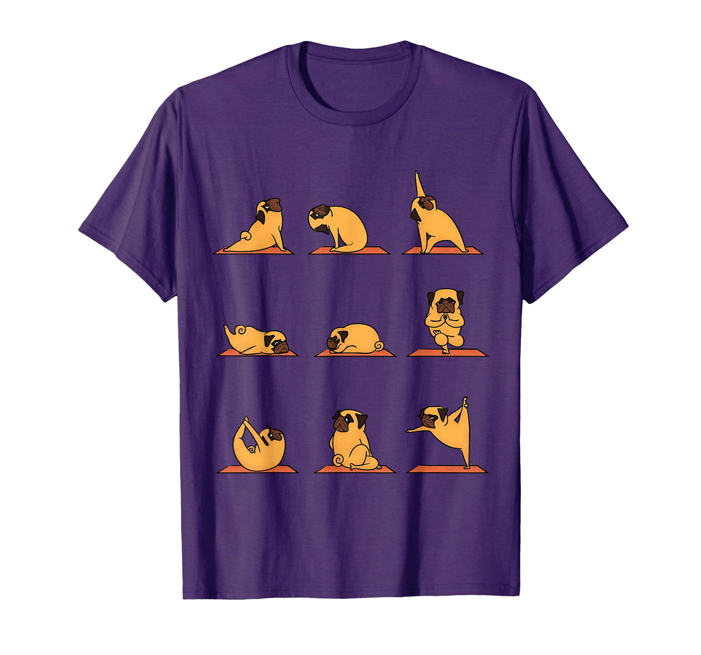 Yoga Puppy Yoga Pug Poses and Meditation Funny Pug Gift T-Shirt