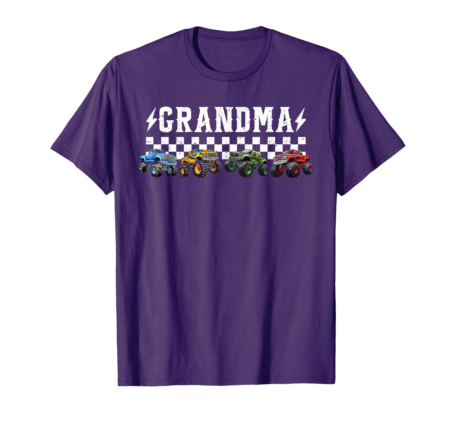 Grandma Retro Monster Truck Family Crew Birthday Matching T-Shirt