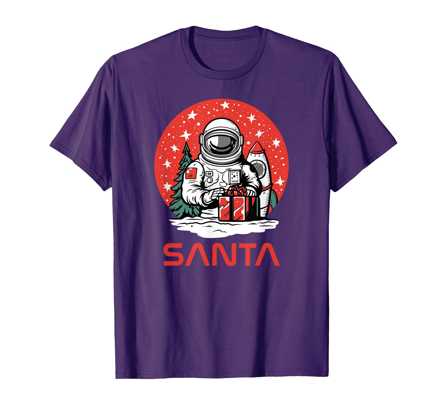 Space Santa Claus Astronaut Cosmos Presents Cool Christmas T-Shirt
