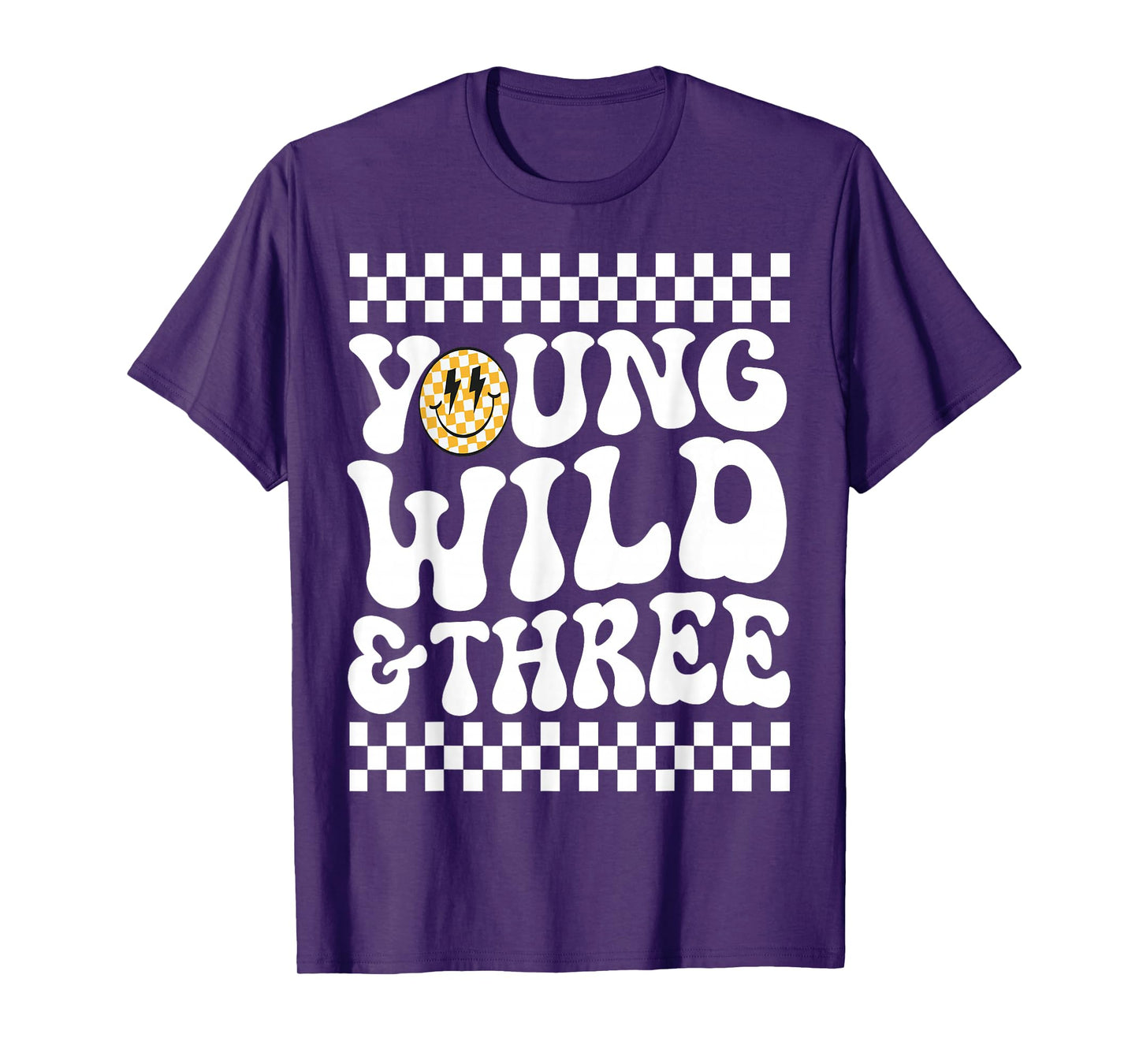Kids Young Wild and Three 3rd Birthday Boy Happy Dude T-Shirt